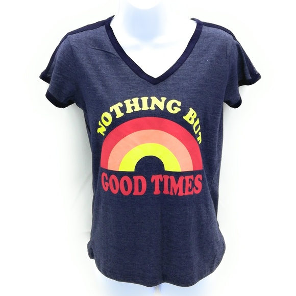 Miss Popular Tops - Miss Popular Blue "Nothing But Good Time" Short Sleeve T Shirts Medium